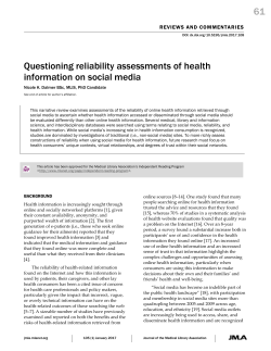 61 Questioning reliability assessments of health information on