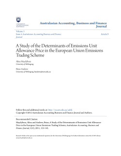 A Study of the Determinants of Emissions Unit Allowance Price in
