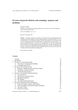 83 years of general relativity and cosmology