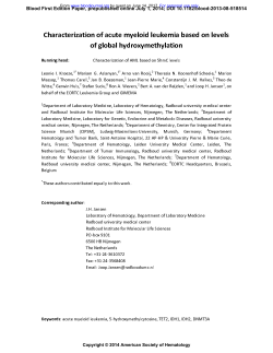 Characterization of acute myeloid leukemia based