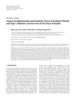 Aspects of Inflammation and Oxidative Stress in Pediatric Obesity