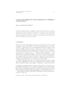 Aggravated Correction and Disagreement in Children`s Conversations.