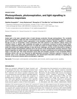 Photosynthesis, photorespiration, and light signalling in defence