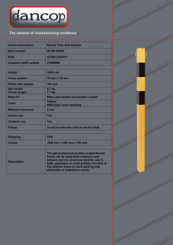 Article description Barrier Post with Eyelets Item number 20