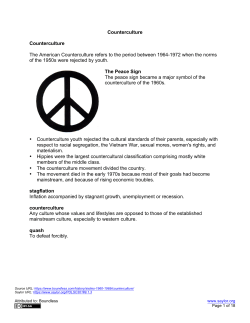 Counterculture Counterculture The American Counterculture refers