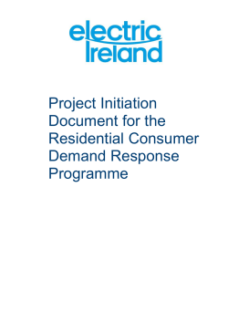 Project Initiation Document for the Residential Consumer