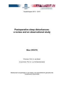 Postoperative sleep disturbances: a review and an observational study
