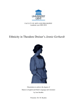 Ethnicity in Theodore Dreiser‟s Jennie Gerhardt