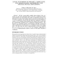 logic synthesis of binary, carry-save and mixed
