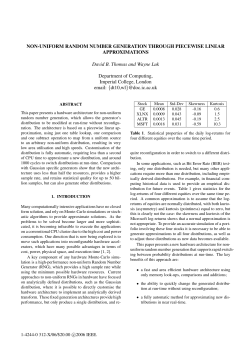 NON-UNIFORM RANDOM NUMBER GENERATION THROUGH