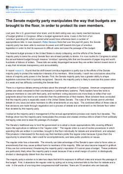 The Senate majority party manipulates the way that budgets are