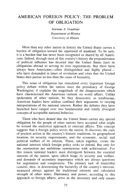 american foreign policy: the problem of obligation
