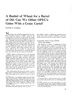 A Bushel of Wheat for a Barrel of Oil: We Offset OPEC`s Gain With a