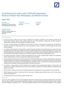 Court Ruling Gives Green Light to EPA GHG