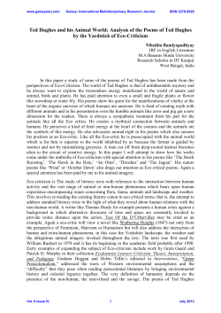 Ted Hughes and his Animal World: Analysis of the Poems of Ted