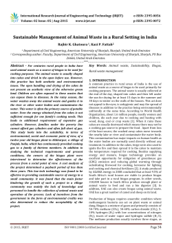 Sustainable Management of Animal Waste in a Rural Setting