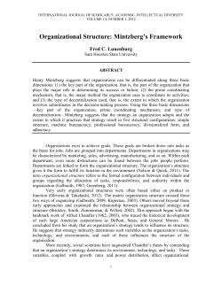 Organizational Structure: Mintzberg`s Framework