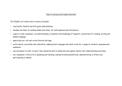 English Overview Year 4 - Garden Suburb INFANT School