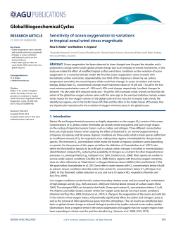 Sensitivity of ocean oxygenation to variations in tropical zonal wind