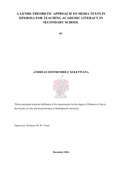 a genre-theoretic approach to media texts in isixhosa for teaching
