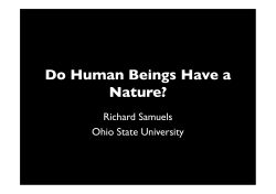 Do Human Beings Have a Nature?