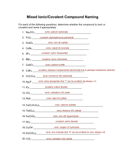 Mixed Ionic/Covalent Compound Naming