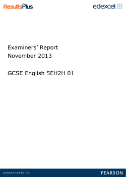 Examiners` Report November 2013 GCSE English 5EH2H
