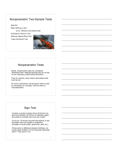 Nonparametric Two-Sample Tests Nonparametric Tests Sign Test