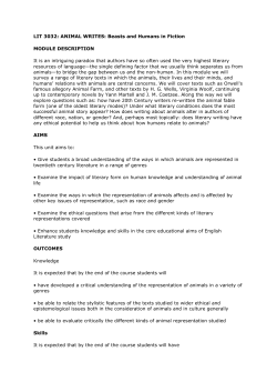 Animal Writes: Beasts and Humans in Fiction - H-Net