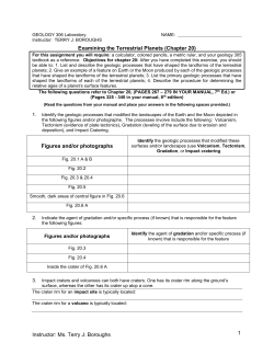 Examining the Terrestrial Planets (Chapter 20)