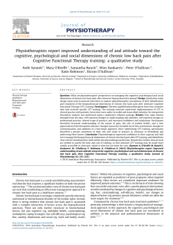 Physiotherapists report improved understanding of and attitude