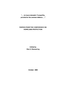". . . to insure domestic Tranquility, provide for the common defense