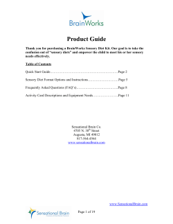 Product Guide - Sensational Brain