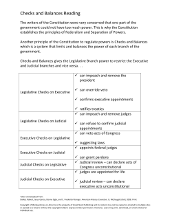 Checks and Balances Reading