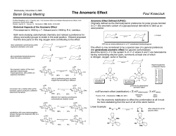 The Anomeric Effect