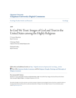 In God We Trust: Images of God and Trust in the United States