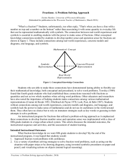 Fractions: A Problem-Solving Approach
