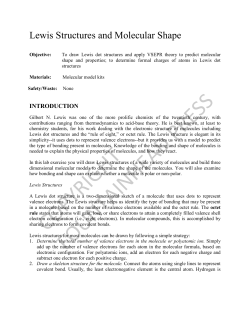 Lewis Structures and Molecular Shape