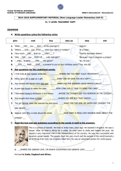 New Language Leader Elementary Unit 9