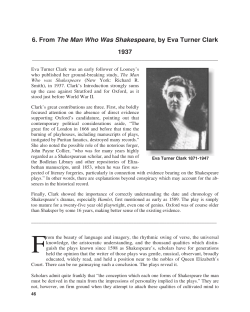 6. From The Man Who Was Shakespeare, by Eva Turner Clark 1937