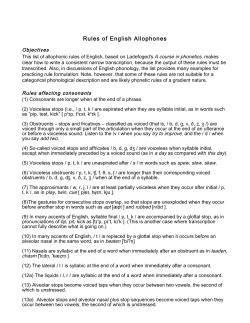Rules of English Allophones