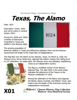 Texas^ The Alamo - Hanover Area Historical Society