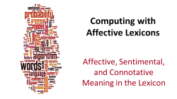 Computing with Affective Lexicons