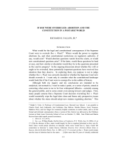 IF ROE WERE OVERRULED: ABORTION AND THE