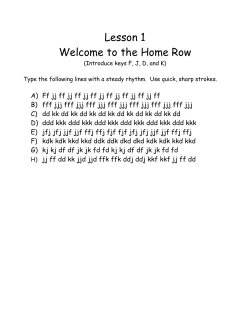 Lesson 1 Welcome to the Home Row