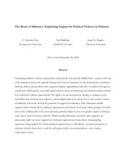 The Roots of Militancy: Explaining Support for Political Violence in