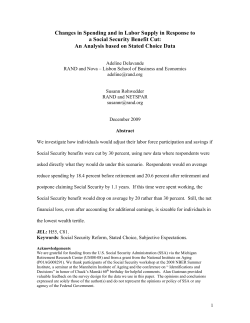 Changes in Spending and in Labor Supply in Response to a Social
