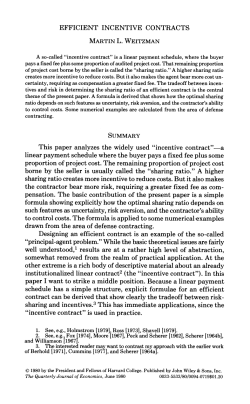 Efficient Incentive Contracts