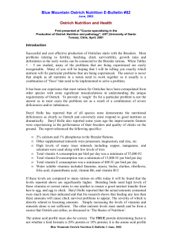 Bulletin 80 &ndash; Ostrich Nutrition and Health