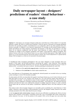 Daily newspaper layout - Lund University Cognitive Science